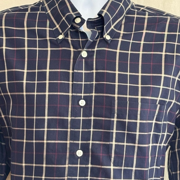 I-6 Men’s Brooks Brothers Black Cream & Red Plaid Dress Shirt Size L - Picture 7 of 16